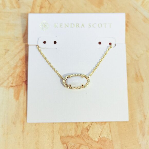 NEW Kendra Scott Elisa Ivory Pearl Necklace Gold - Picture 1 of 4